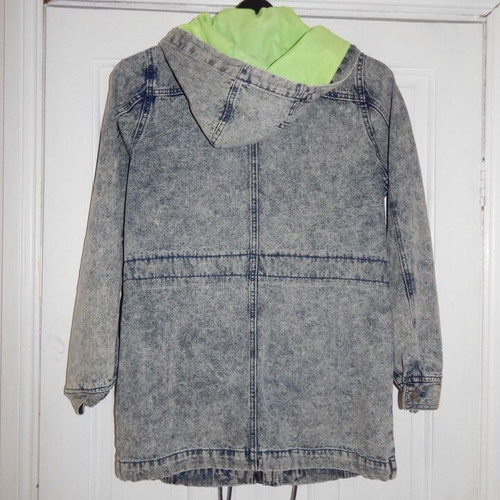 Τζιν μπουφάν παρκά με κουκούλα acid wash medium καινούργιο