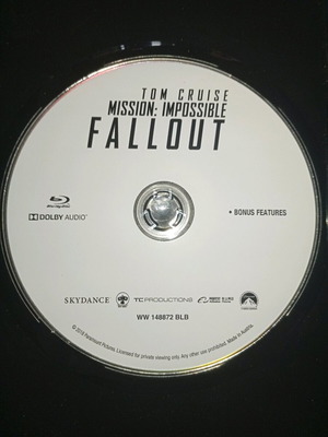 Mission Impossible Fallout (2018) Blu-ray като нов с бонус материали