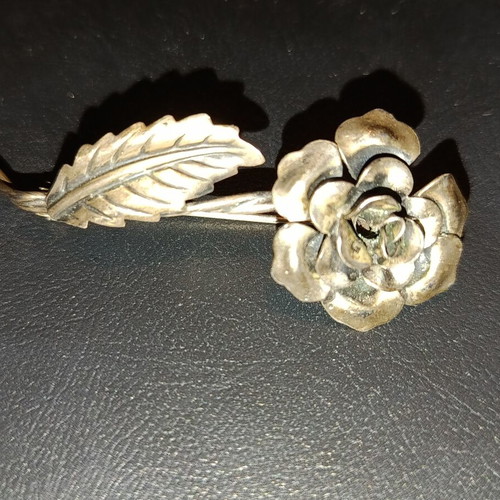 JewelArt 925 Sterling Silver Vintage Rose Brooch