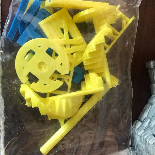 Black Scrolls Ruined Windmill 3D Printed Model used, modular parts