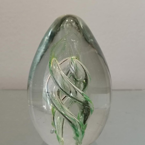 Blown glass egg used with Murano technique
