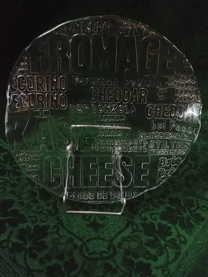IVV Art Glas Italy cheese platter 32 cm new 1970-1980