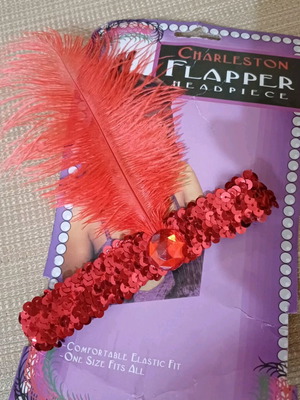 Charleston Flapper HeadPiece like new, red color