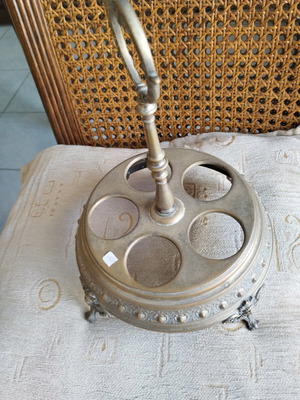 Metal stand for oil and vinegar used, collectible