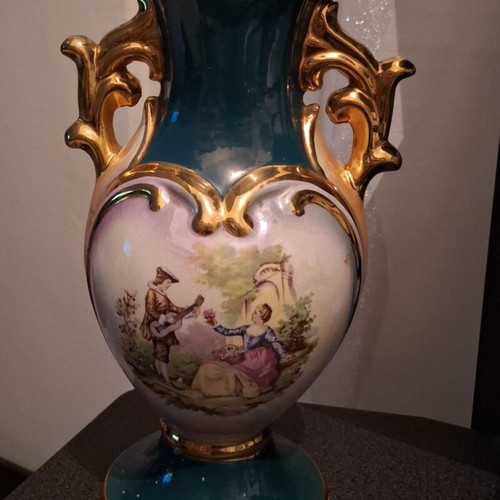Vintage Ceramic Vase Amphora Greek Art used, 31 cm