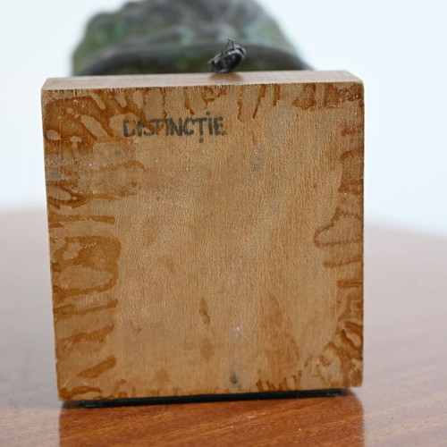 Bust of Alexander the Great used, commemorative award 1994 on wooden base