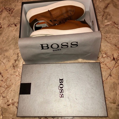 BOSS Men's Leather Sneakers like new, brown, size 41