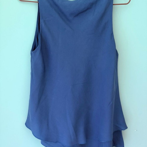 Benetton asymmetric sleeveless top used, blue-turquoise