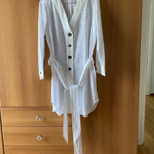 Zara tunic new with eyelet embroidery and linen fabric