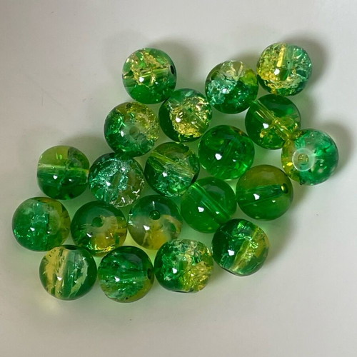 Glass crackle beads like new, pack of 4 bags