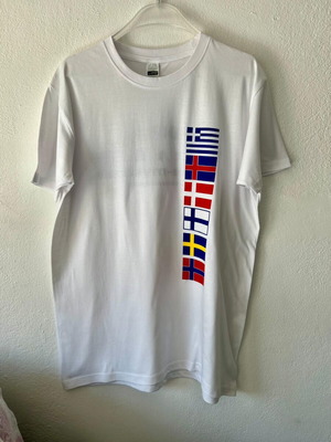 T-Shirt Scandinavian Bar Mykonos new, size L, white cotton