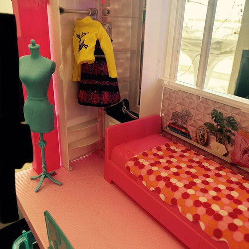 Barbie three-story house like new with furniture and accessories