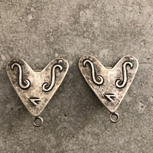 Vintage clip earrings used, silver