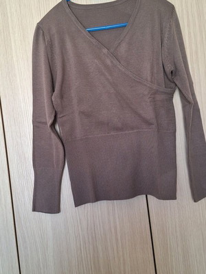 Women's wrap blouse used, brown, one size