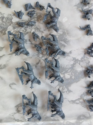 Seraphon Saurus Knights miniatures used, multiple pieces