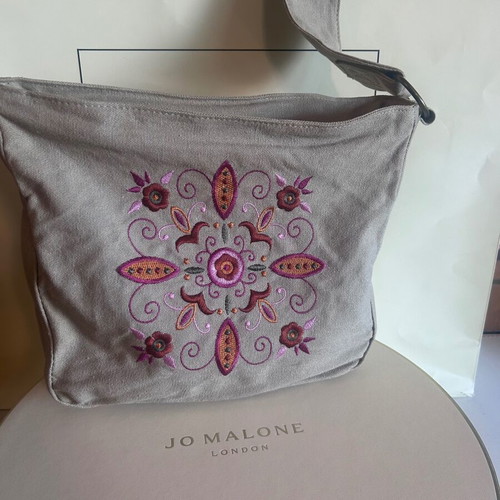 Y2K Vintage Boho Fabric Shoulder Bag with Embroidery, Like New
