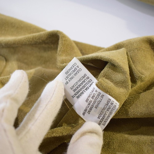 Gianfranco Ferré GFF vintage suede leather safari shacket jacket XL used, yellow