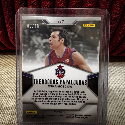Euroleague Prizm Dominance Gold 09/10 Papaloukas numbered card