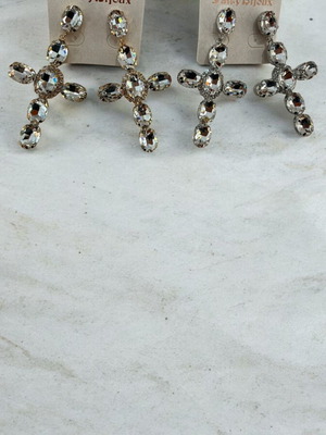Strass earrings new, gold and silver