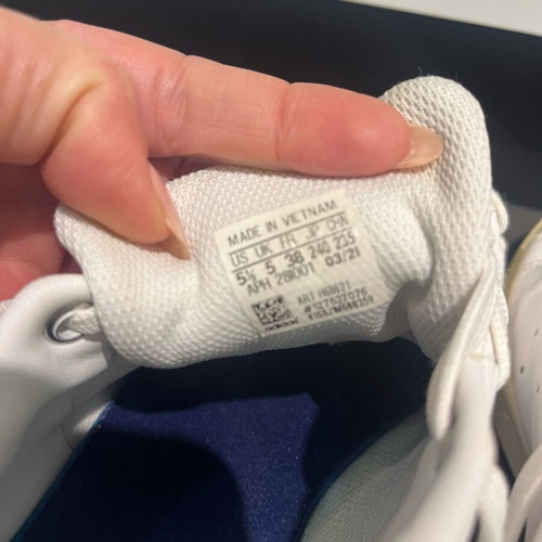 Adidas Stan Smith sneakers used, white with blue, size 38