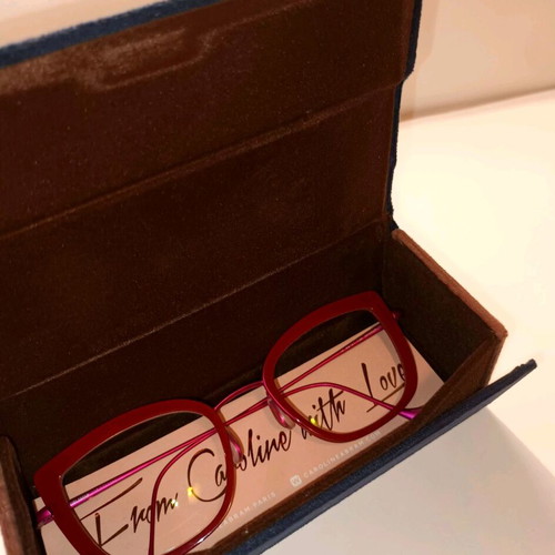 Caroline Abram Paris cat-eye eyeglasses like new, red and fuchsia