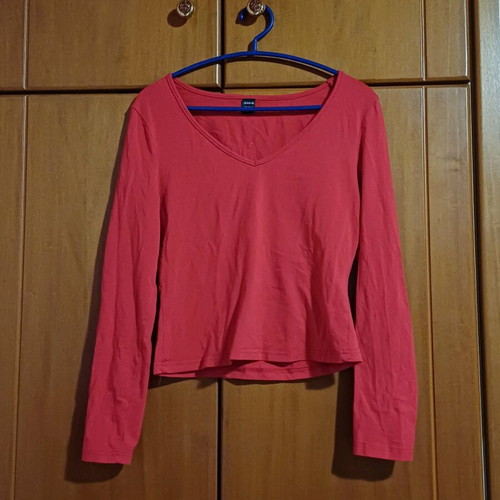 Shein women's long-sleeve blouse used, red, size Large