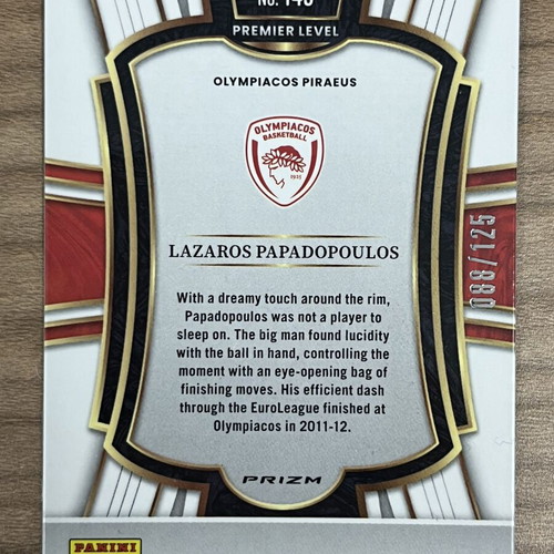 2025-26 Panini Select Euroleague Basketball Lazaros Papadopoulos card like new