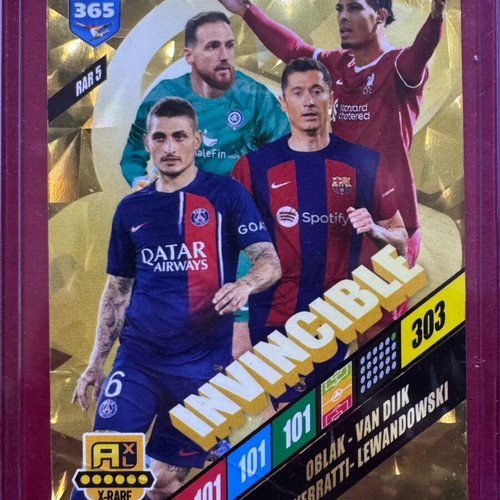 Panini FIFA 365 2024 Invincible card like new, X-Rare RAR 5