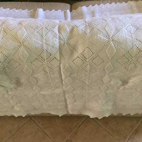 Handmade crocheted blanket, cotton yarn, 200x223 cm