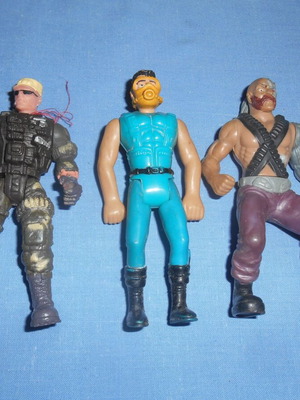 Soldiers used, set of 3 figures 10 cm tall