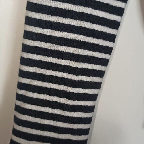 Zara black and white striped long-sleeve top Large like new with ruffles