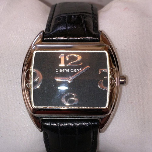 Pierre Cardin women's watch like new with black dial and silver frame