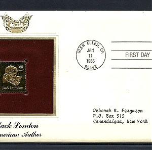 USA FDC  STAMP  22 K 01-1986 JACK LONDON-AMERICAN AUTHOR