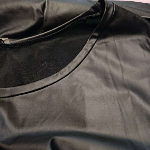 Women's leather-effect blouse size M like new, black
