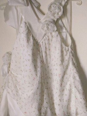 Children's dress new with silk fabric and double organza lining