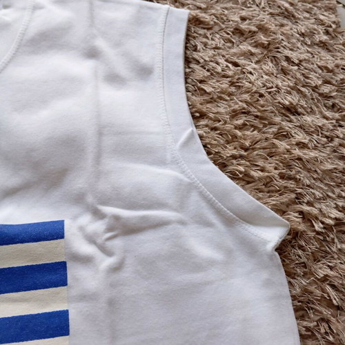 Sleeveless men's shirt new, size M, white and blue