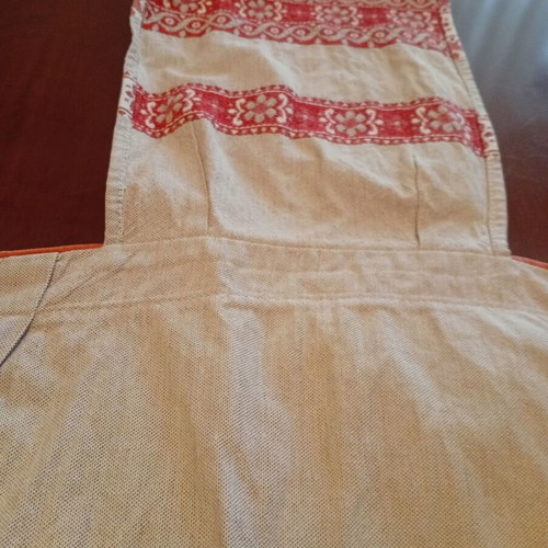 Vintage kitchen apron with traditional folk art motifs 1950