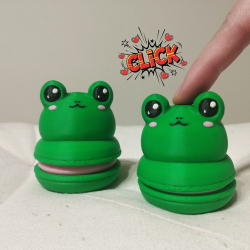 Macaron Frog Fidget Clicker 3D printed new, stress relief toy