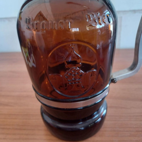 Vintage German glass beer bottle growler 2 liters used