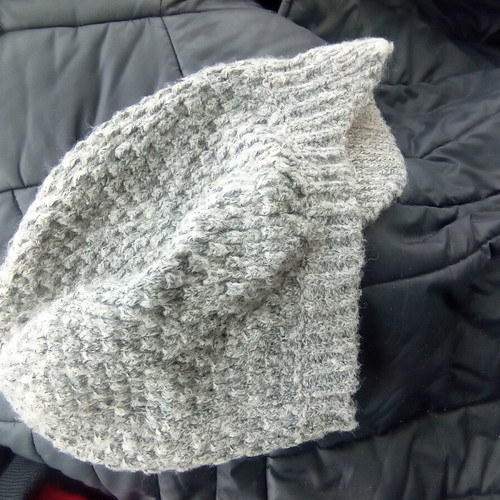 Knitted gray hat with visor used, La Redoute Collections