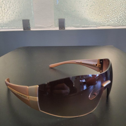 Exess women's sunglasses mask with bronze frame and brown gradient lens new