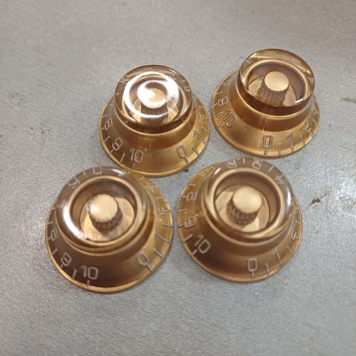 Set of 4 guitar potentiometer knobs gold color new