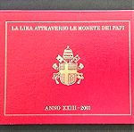  Vaticano Coin Set 2001 BU Folder ANNO XXIII - MMI