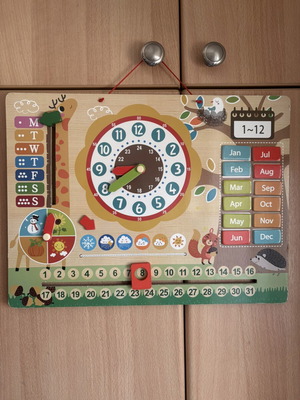 Magnetic Educational Toy with Months, Hours, Seasons, and Days Like New