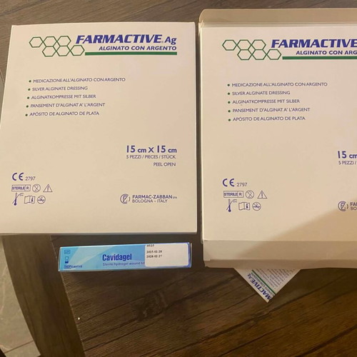 Farmactive Ag Silver Alginate Wound Dressings 7 Pieces 15x15 cm new
