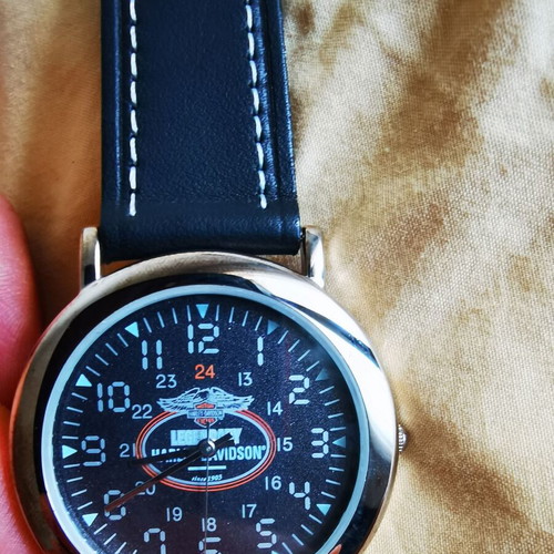 Harley Davidson watch new with black leather strap men's