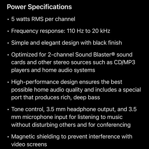 Creative Sound Blaster SBS270 stereo speakers set used with AC/DC adapter