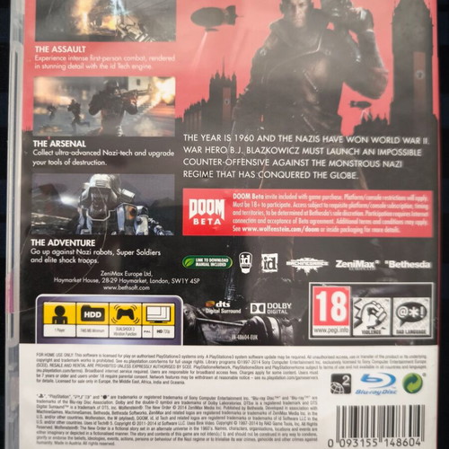 Wolfenstein The New Order PS3 game