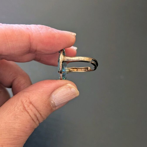 Silver ring with blue stone like new