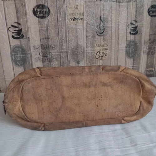 Montado natural cork shoulder bag, beige and brown